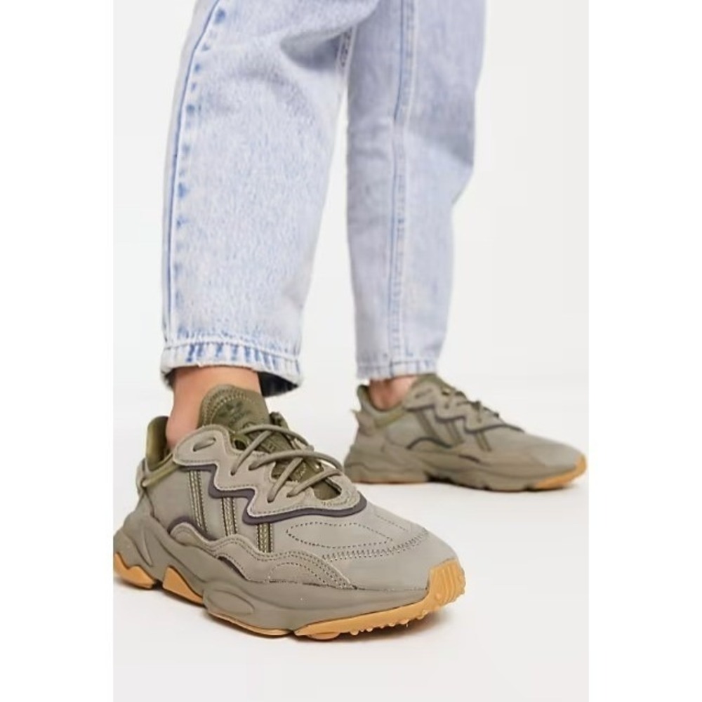 Adidas Ozweego Sneakers Leather Suede Gorpcore Streetwear Trace Cargo Green US 6